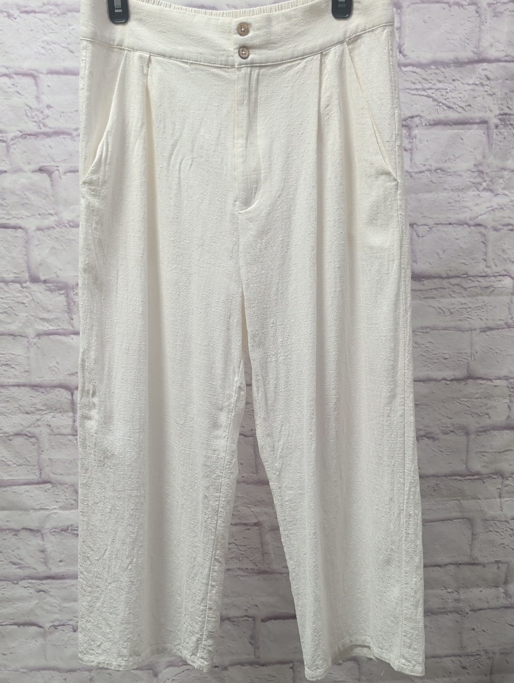 Roolee Cropped Wide Leg Cotton Pants - Size Large